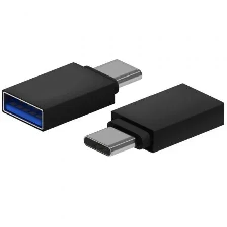 AISENS Mini Adaptador Aluminio USB 3.2 Gen1 3A Negro (USB-C Macho a USB-A Hembra)